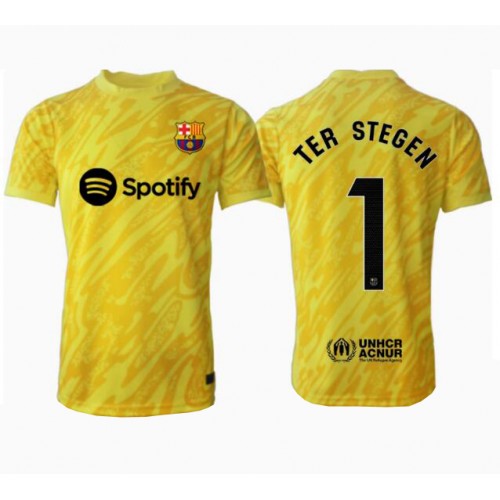 Moški Nogometni dresi Barcelona Ter Stegen #1 Vratar Domači 2024-25 Kratek Rokav